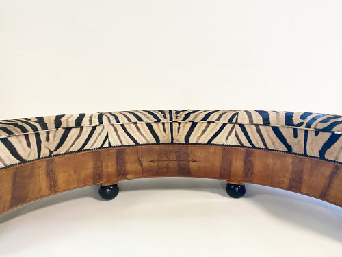 19th Century Fruitwood Banquette in Zebra Hide - FORSYTH