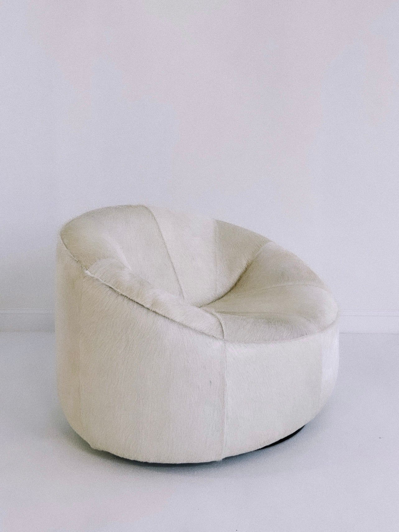 Pumpkin Armchair and Ottoman in Brazilian Cowhide