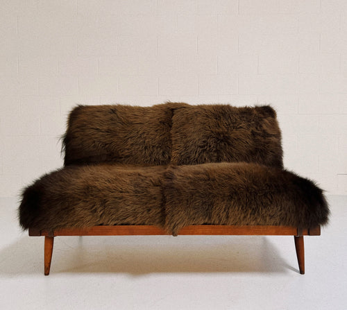 Settee with American Bison Hide Cushions