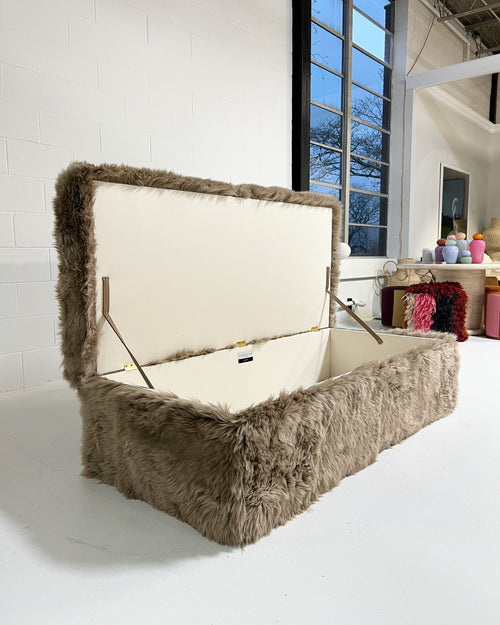 The Forsyth Storage Ottoman in Sheepskin