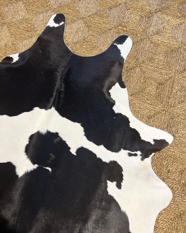 Brazilian Cowhide Rug, Black and White, No. 1