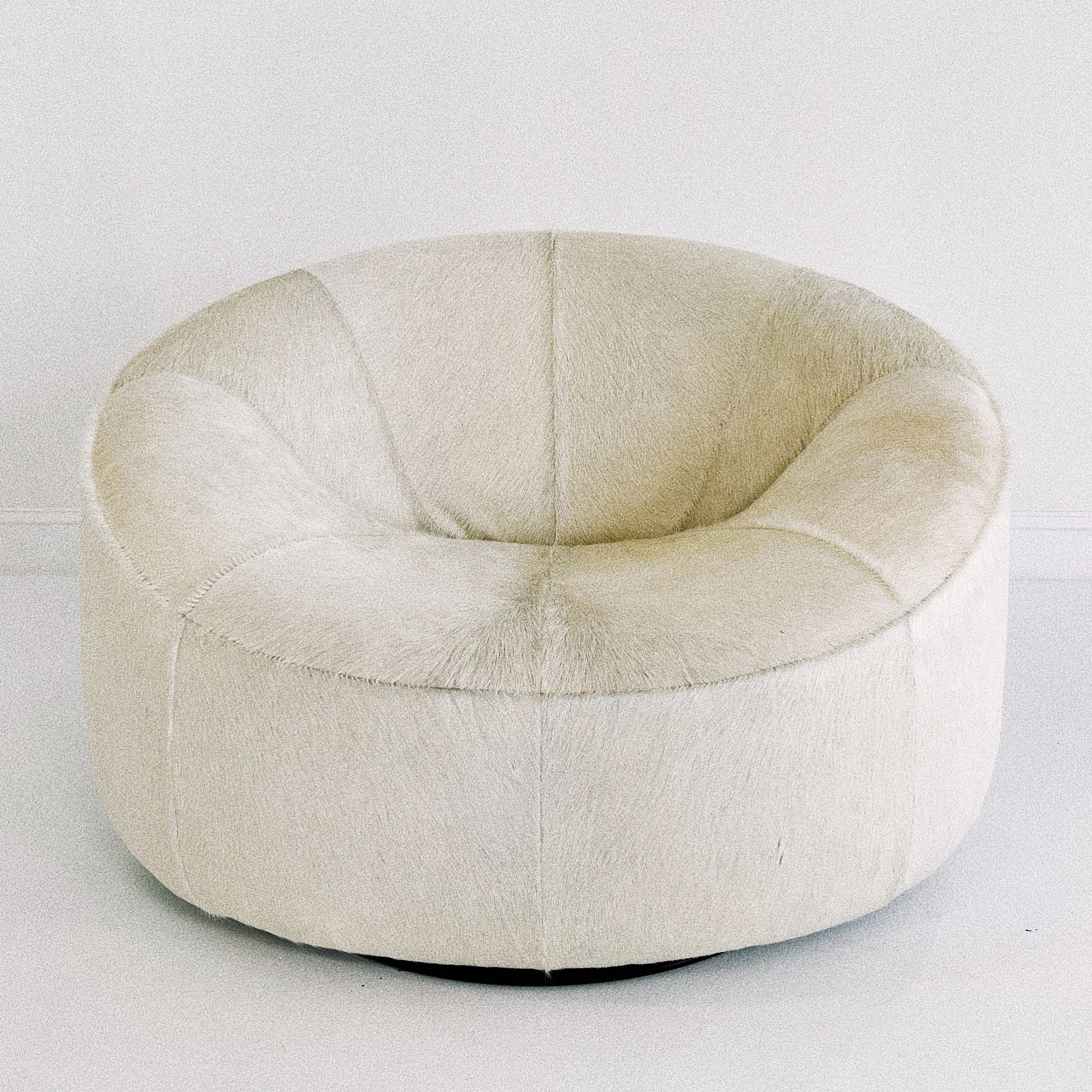 Pumpkin Armchair and Ottoman in Brazilian Cowhide