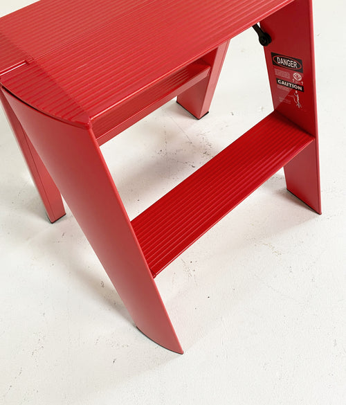 Lucano Wide 2-Step Ladder - Red