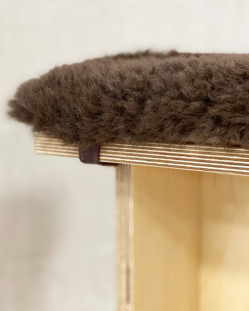 Waka Waka Stool with Bison Hide Cushion