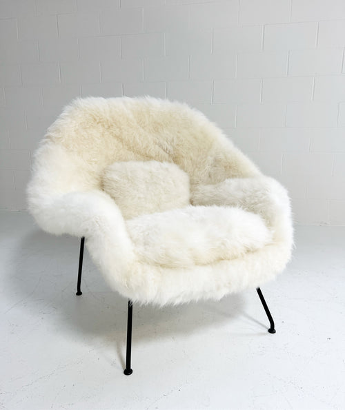 Bespoke Womb Chair and Ottoman in Natural Cashmere