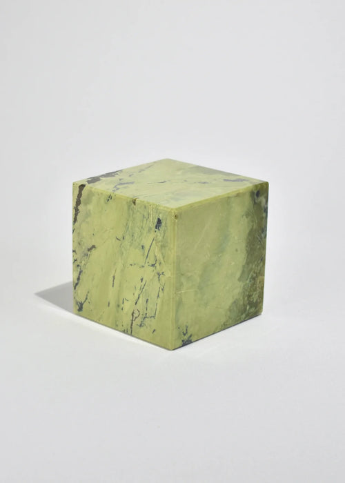 Cube Bookend - Green Serpentine
