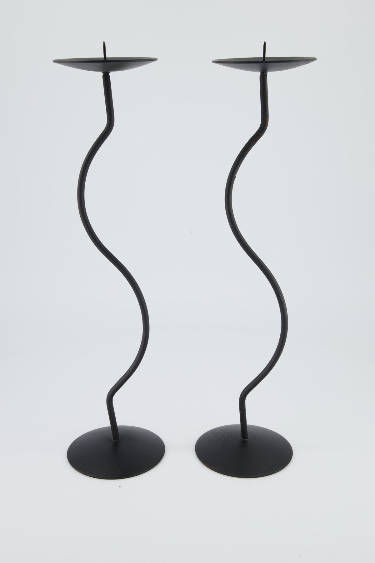 Dancing Duo Iron Candlesticks, Pair