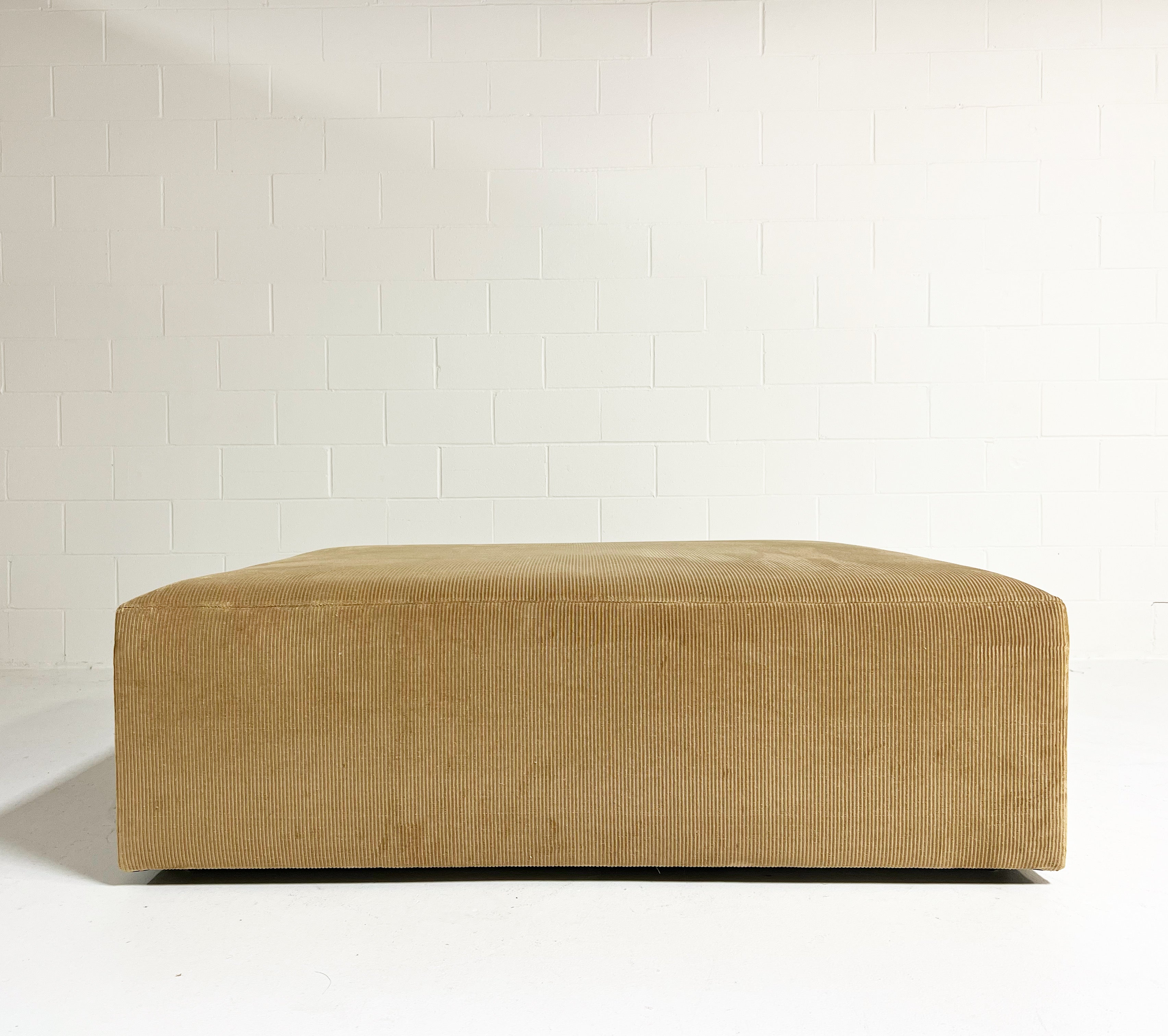The Forsyth Ottoman in Rose Tarlow Corduroy, 48 x 60 in