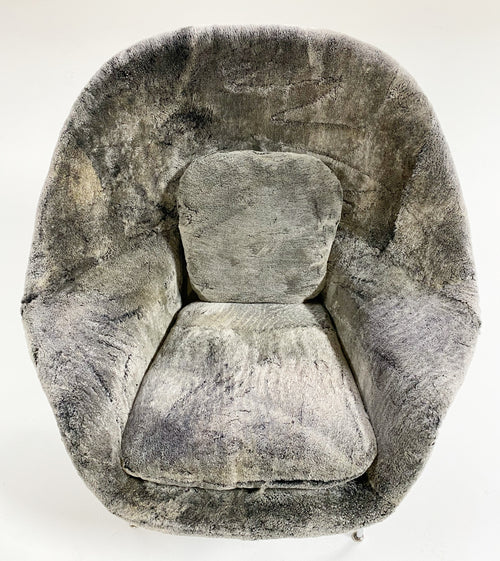 Bespoke Womb Chair and Ottoman in Patagonia Shearling