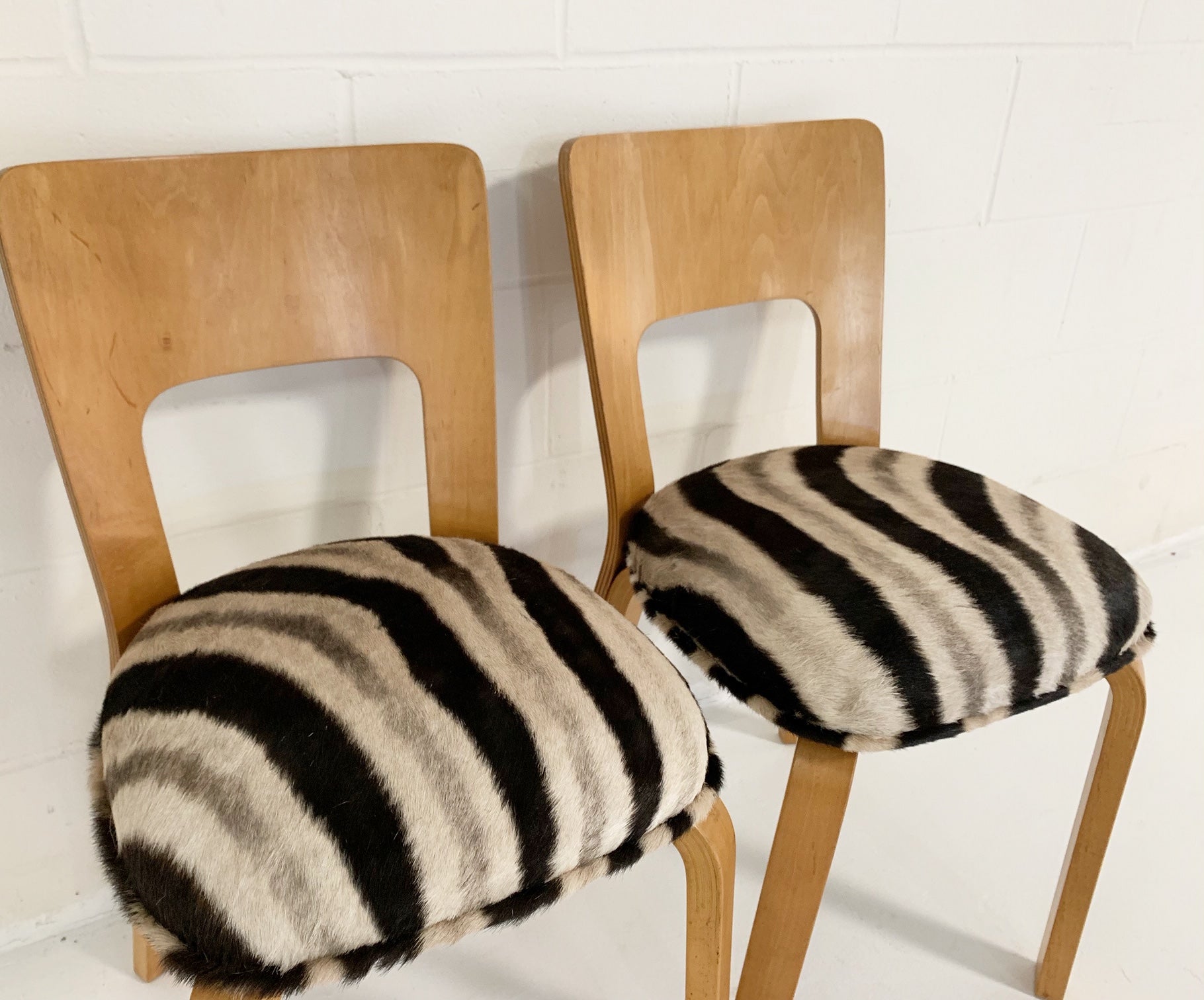 Model 66 Chairs in Zebra Hide, pair - FORSYTH
