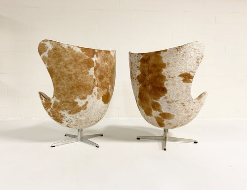 Egg Chairs in Brazilian Cowhide, pair - FORSYTH