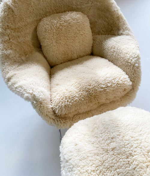 Bespoke Womb Chair and Ottoman in California Sheepskin - FORSYTH