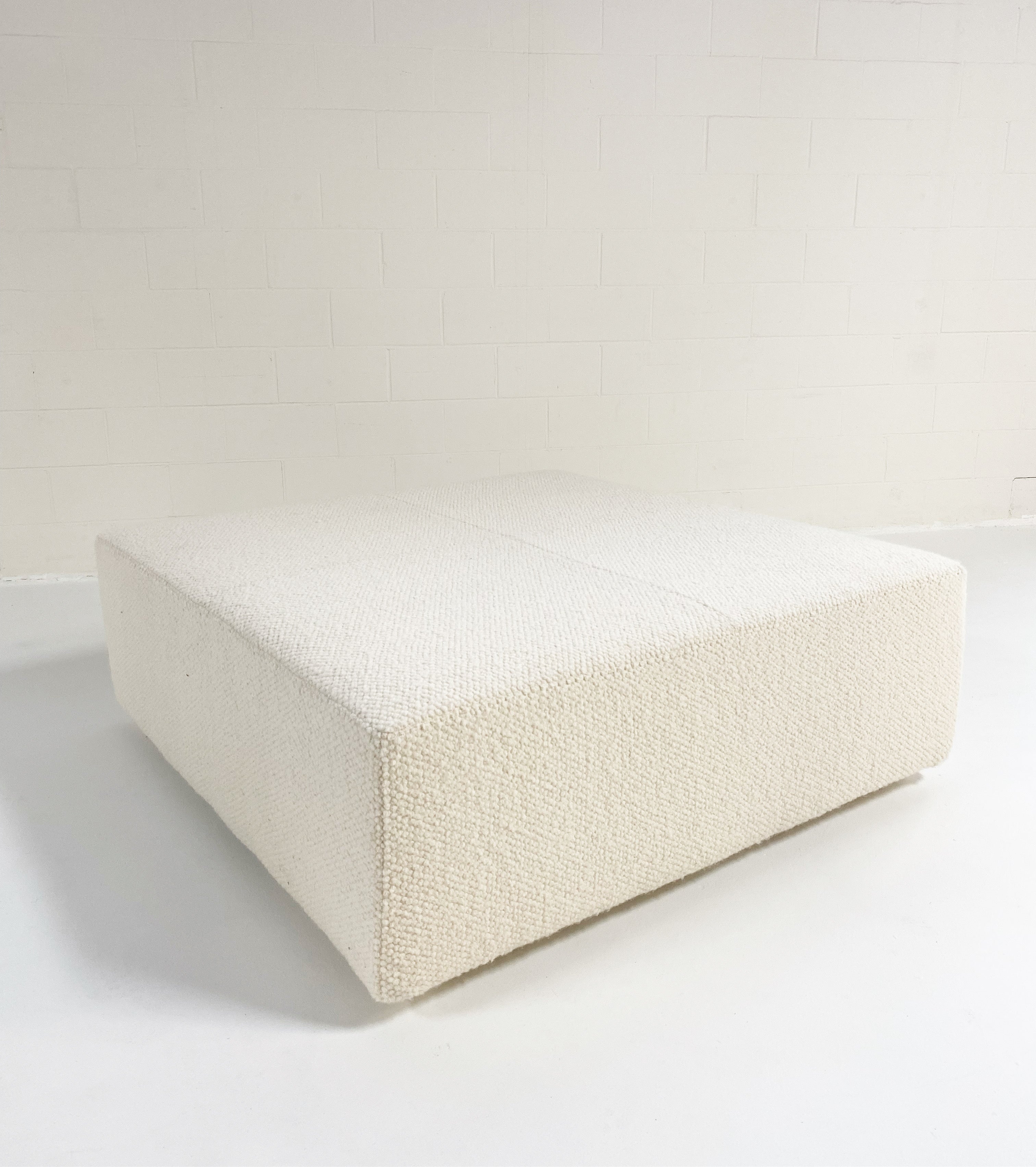 The Forsyth Ottoman in Dedar Boucle, 54 x 54 in