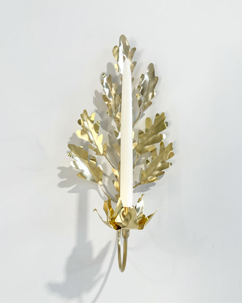 Oak Leaf Single Candle Sconce