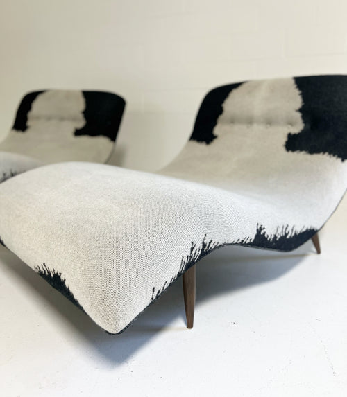 Wave Chaise Lounge in Cashmere and Leather