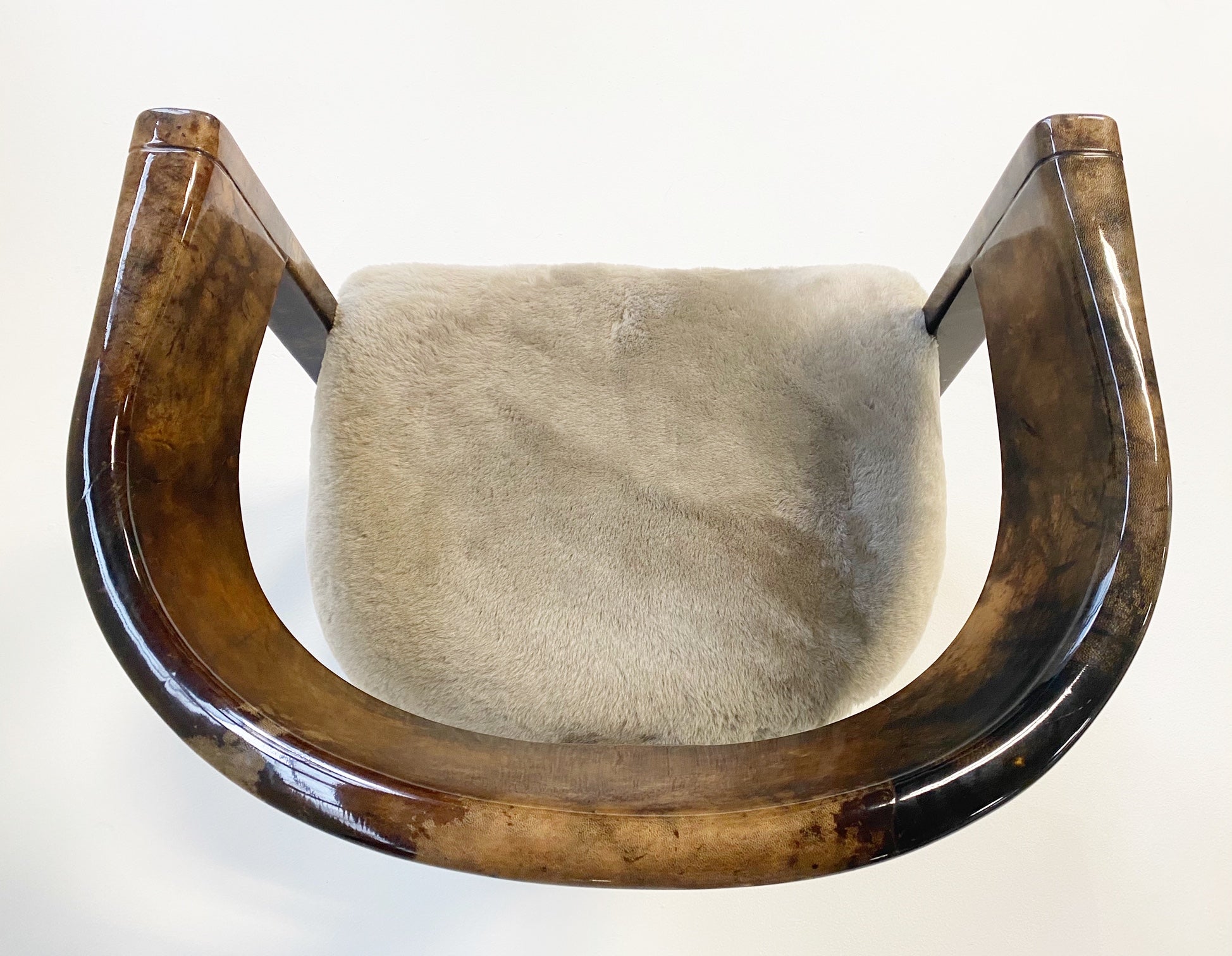 Lacquered Goatskin Armchair in Shearling - FORSYTH