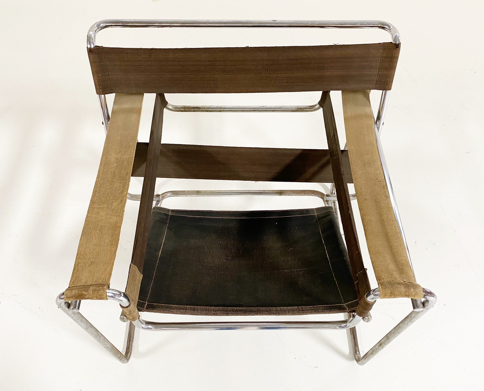 Early Canvas Model B3 "Wassily" Chair, Green Eisengarn Canvas