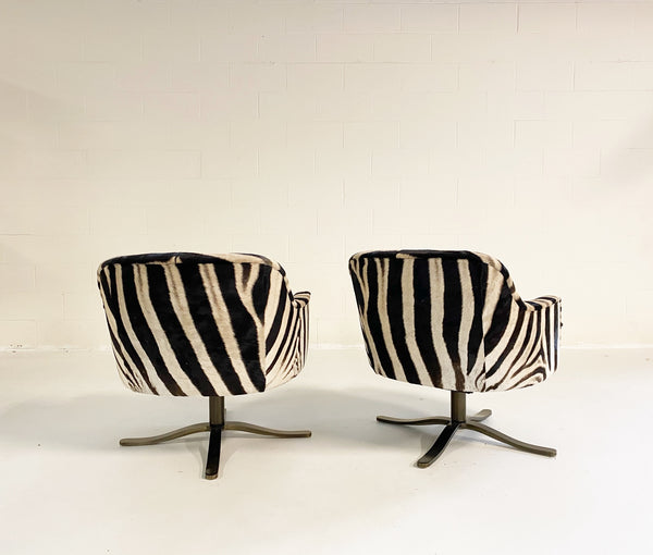 Swivel Chairs in Zebra Hide