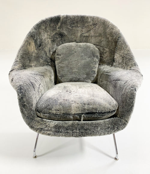 Bespoke Womb Chair and Ottoman in Patagonia Shearling