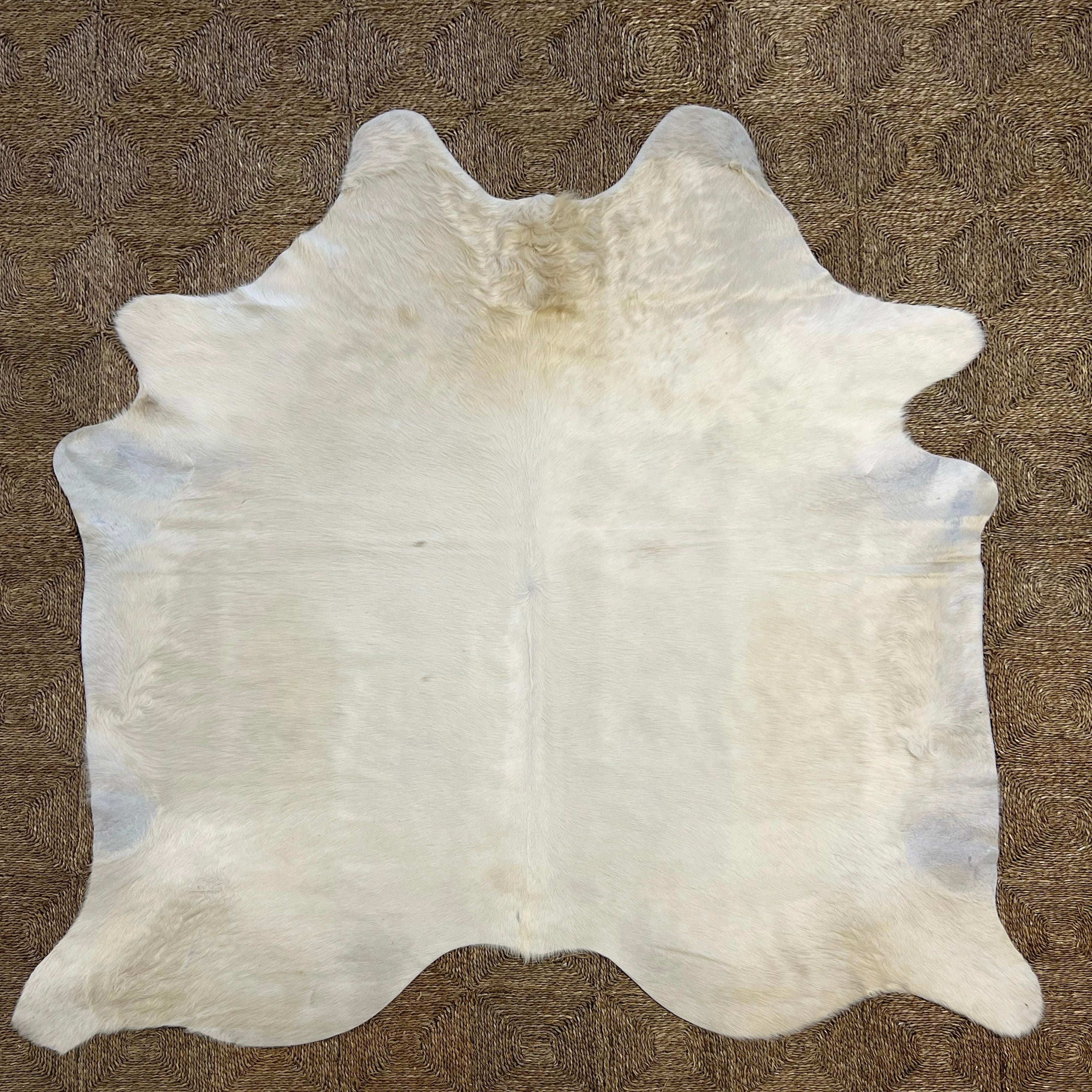 Brazilian Cowhide Rug, Ivory, No. 9