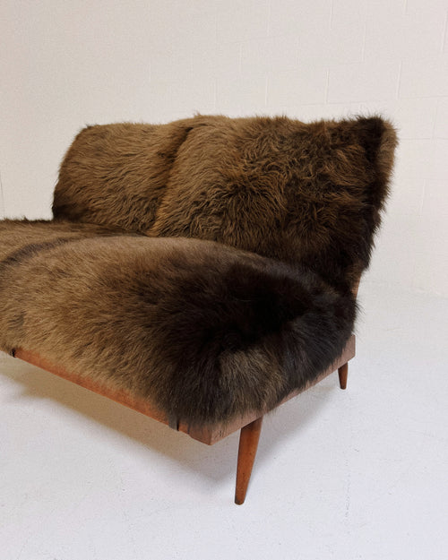 Settee with American Bison Hide Cushions