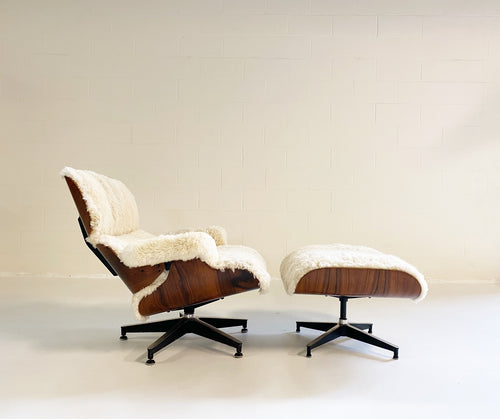 670 Lounge Chair and 671 Ottoman in California Sheepskin