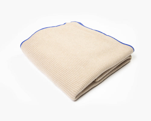 Edge Blue Cashmere Blanket