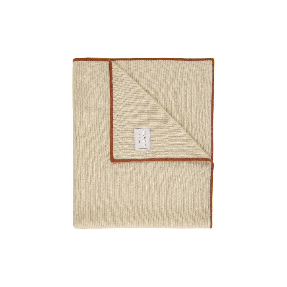 Edge Rust Cashmere Blanket