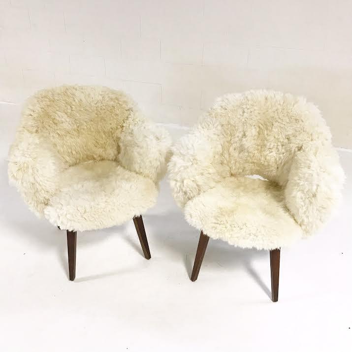 Executive Armchairs in Brazilian Sheepskin - FORSYTH