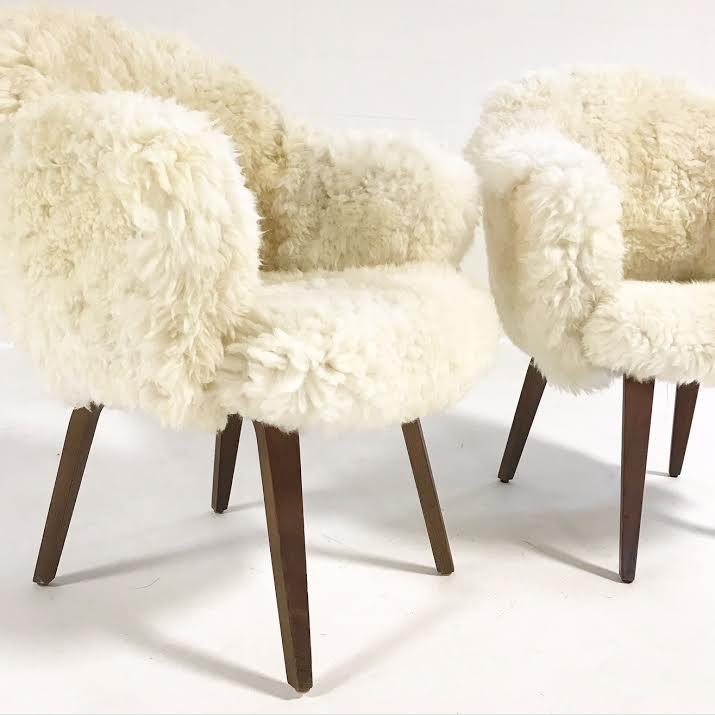 Executive Armchairs in Brazilian Sheepskin - FORSYTH