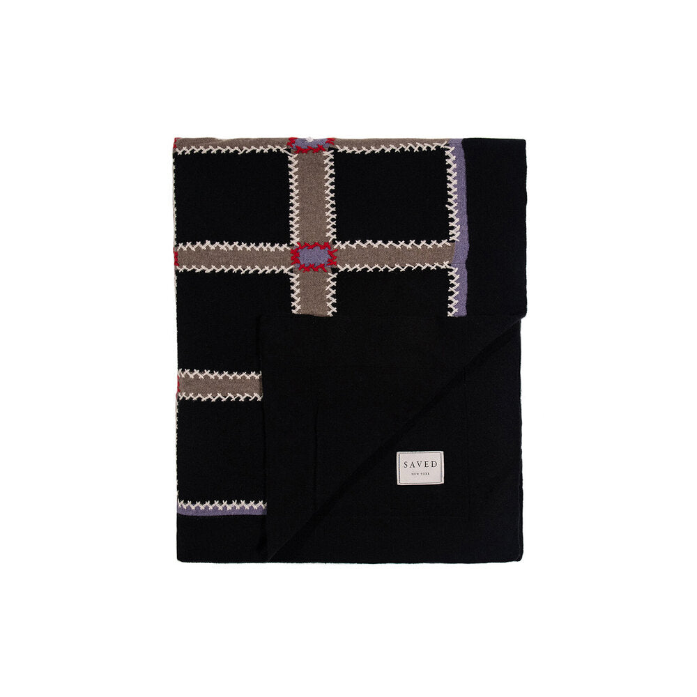 Embroidered Patchwork Cashmere Quilt