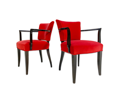 Armchairs in Loro Piana Velvet, Pair - FORSYTH