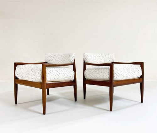 Model 834-C Lounge Chairs in Rose Uniacke Linen, ONE AVAILABLE