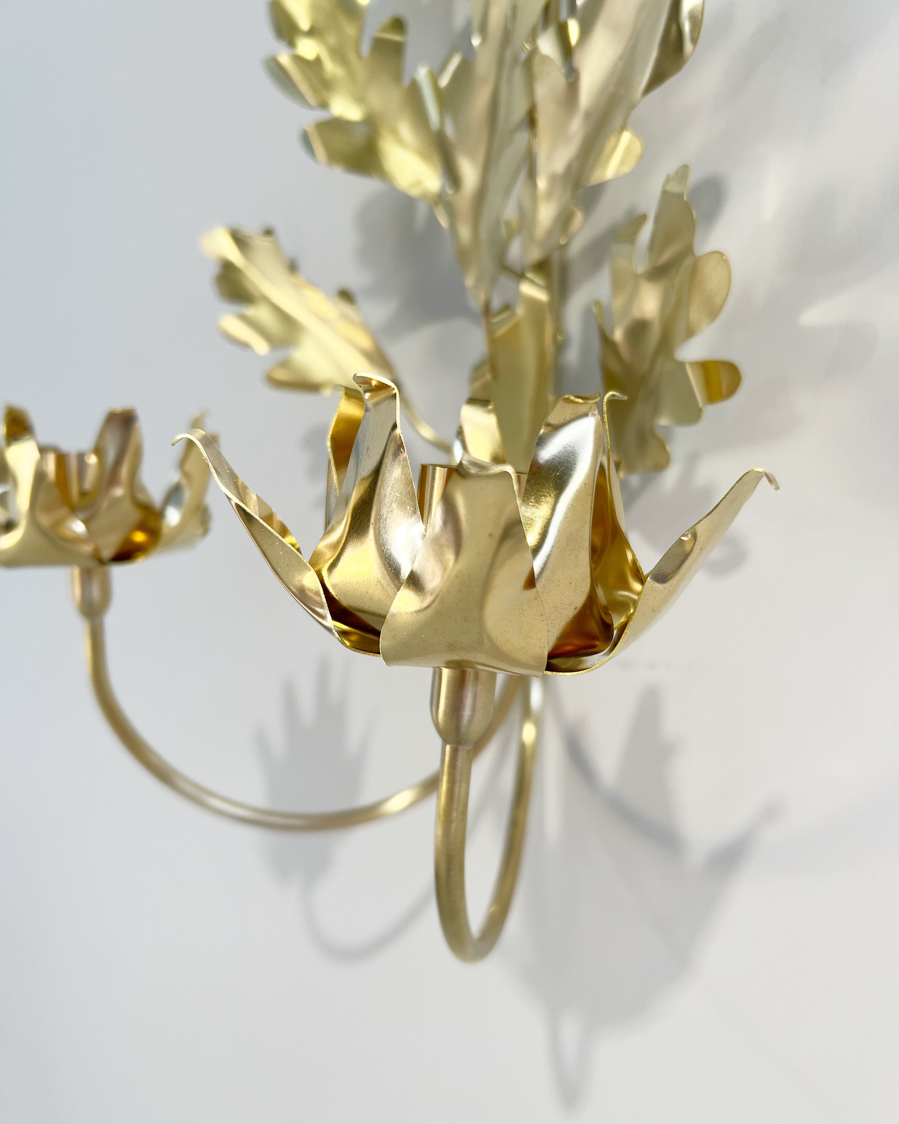 Oak Leaf Double Candle Sconce