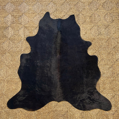 Brazilian Cowhide Rug, Black, No. 11