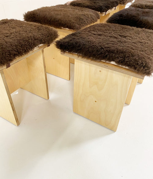 Waka Waka Stool with Bison Hide Cushion