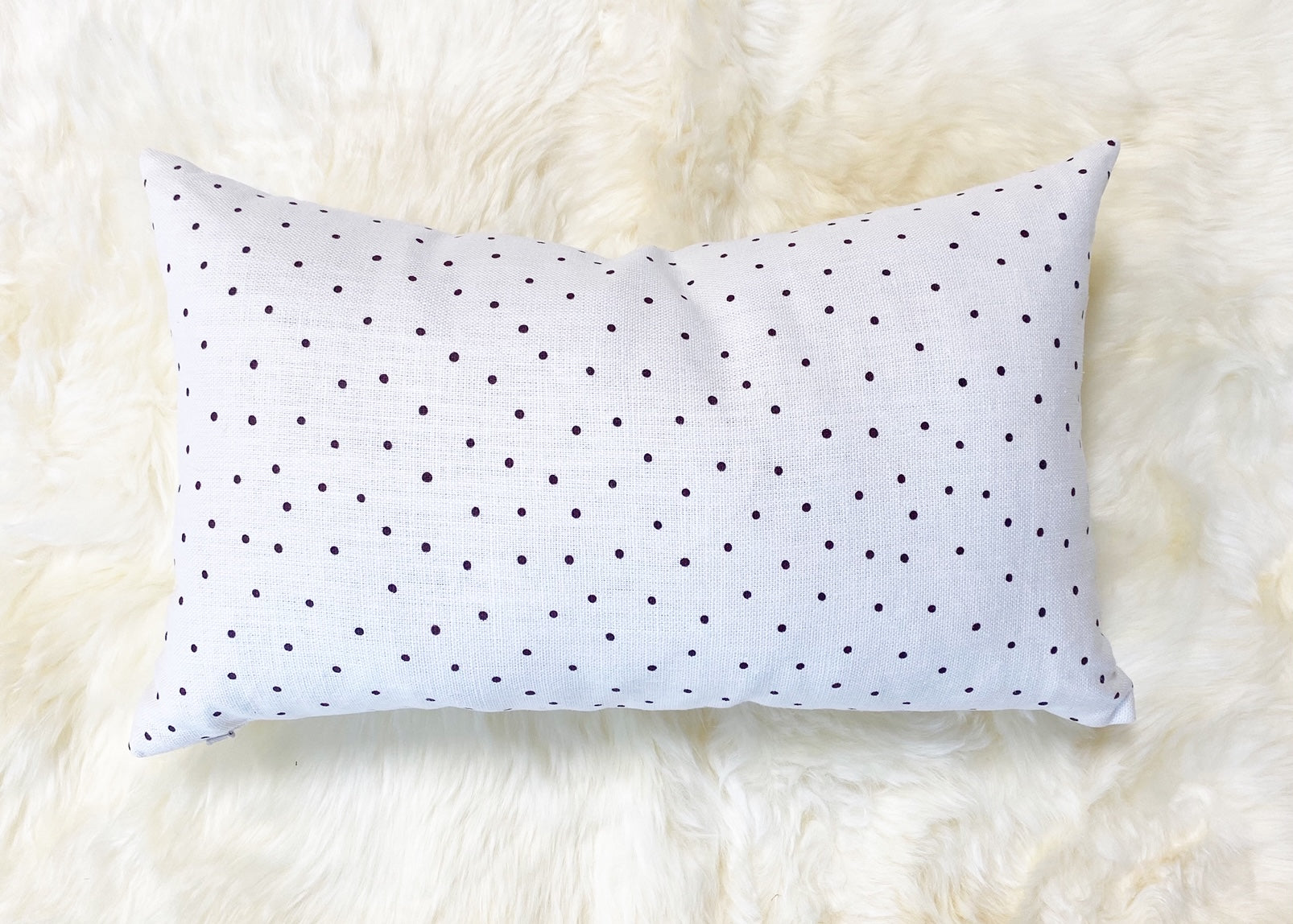 Rose Uniacke Burgundy Dots Linen Lumbar Pillow, 21"