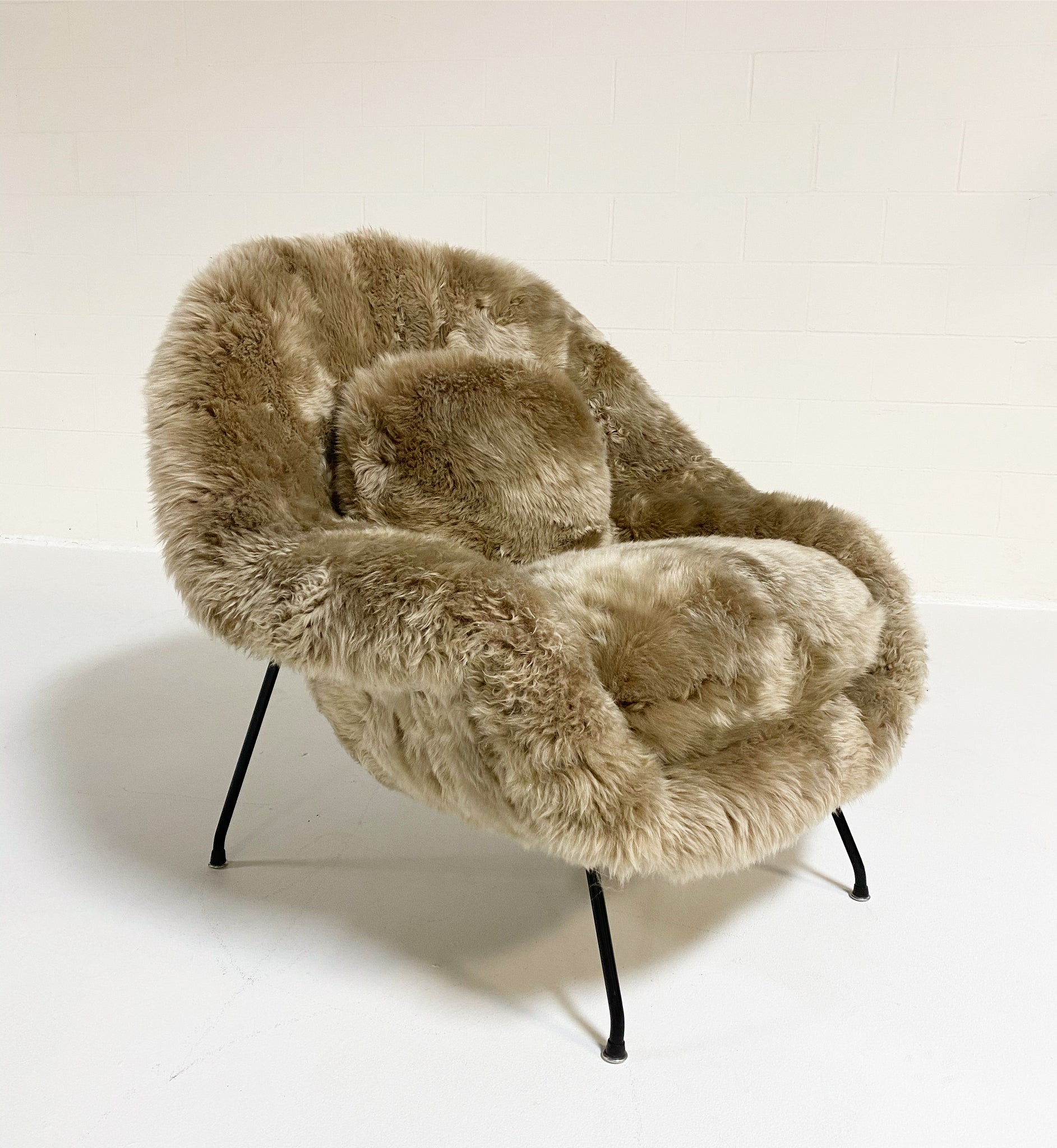 Bespoke Womb Chair and Ottoman in New Zealand Sheepskin