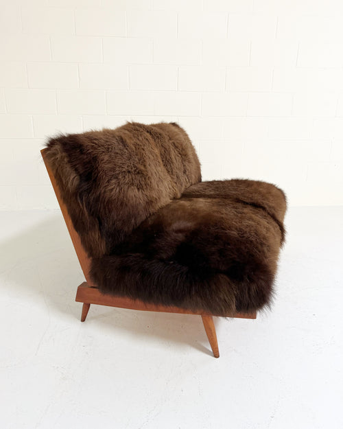 Settee with American Bison Hide Cushions