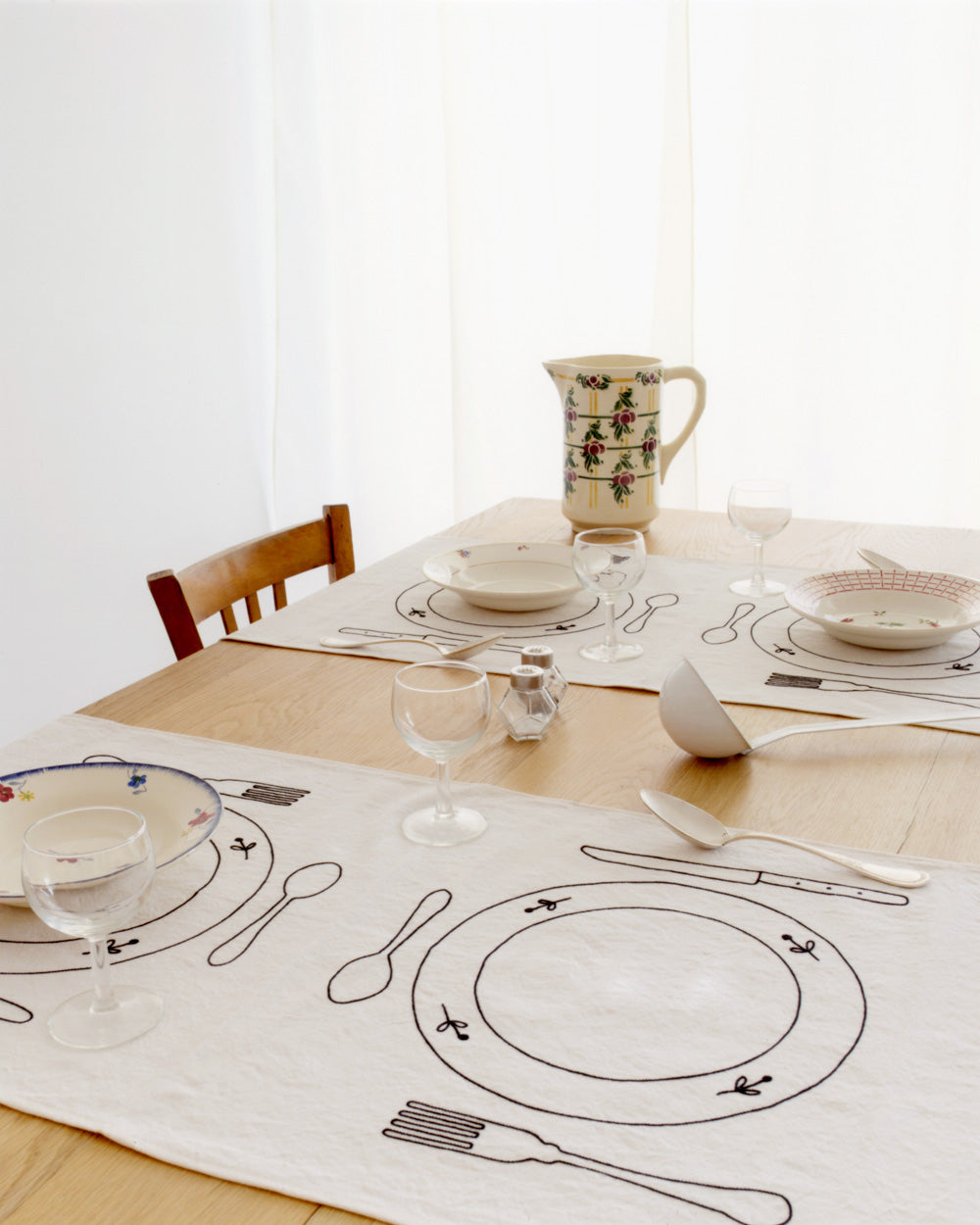 Double Placemats Assiettes Aubagne No. 1 - Black