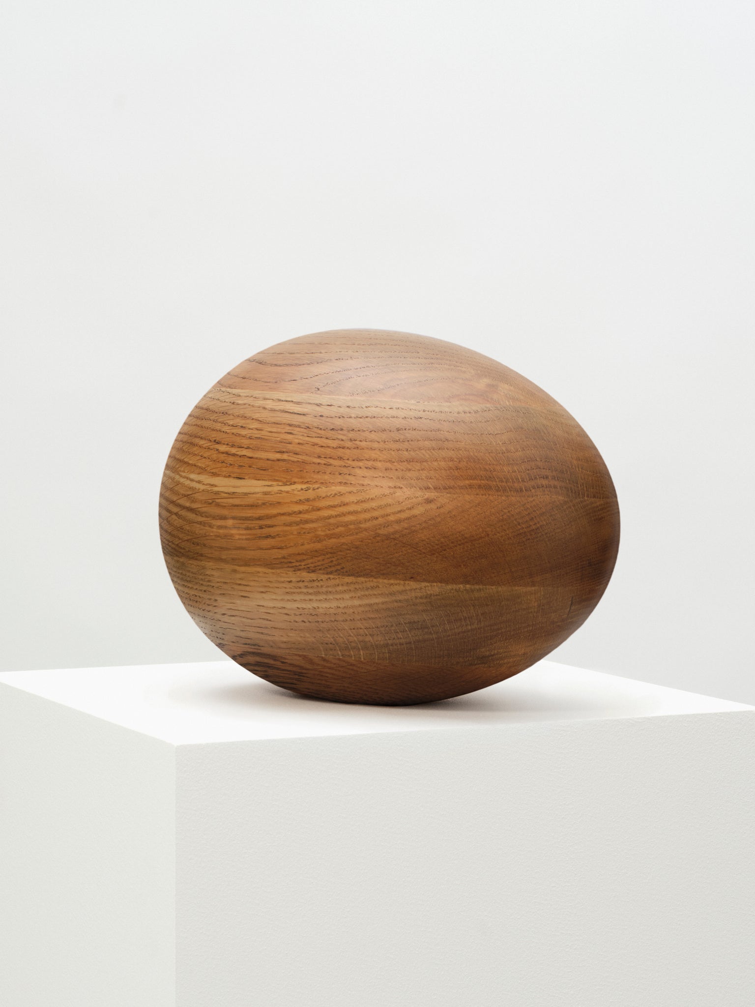 Large Oak Egg Sculpture, Smoked