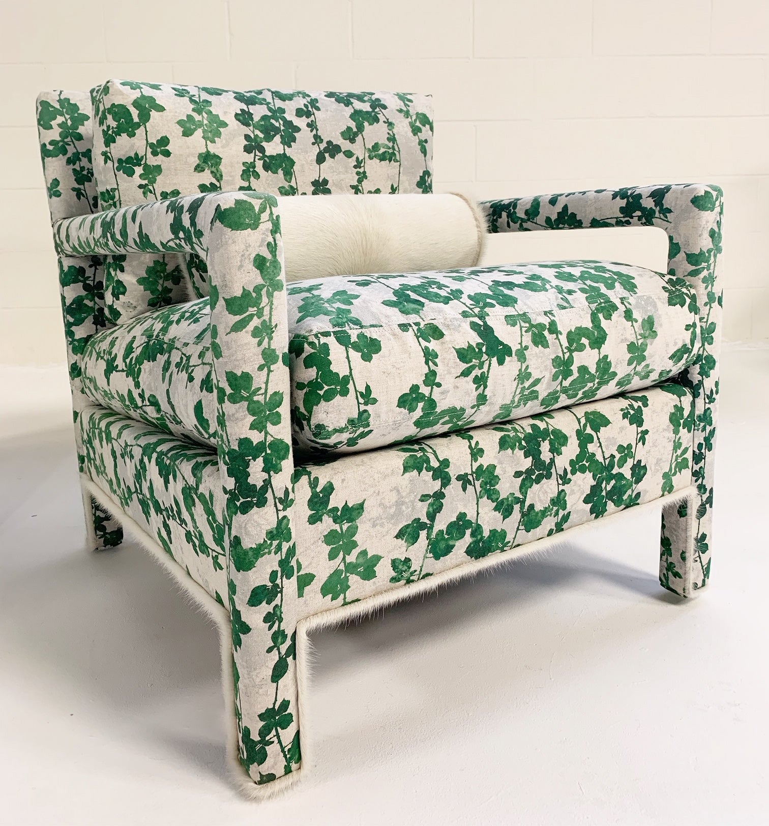 Milo Baughman Style Parsons Chairs in "Brambles" - FORSYTH