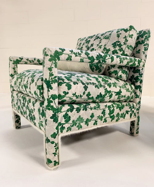 Milo Baughman Style Parsons Chairs in "Brambles" - FORSYTH