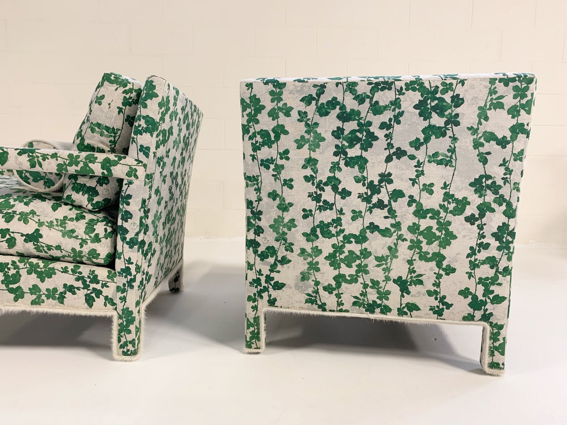 Milo Baughman Style Parsons Chairs in "Brambles" - FORSYTH