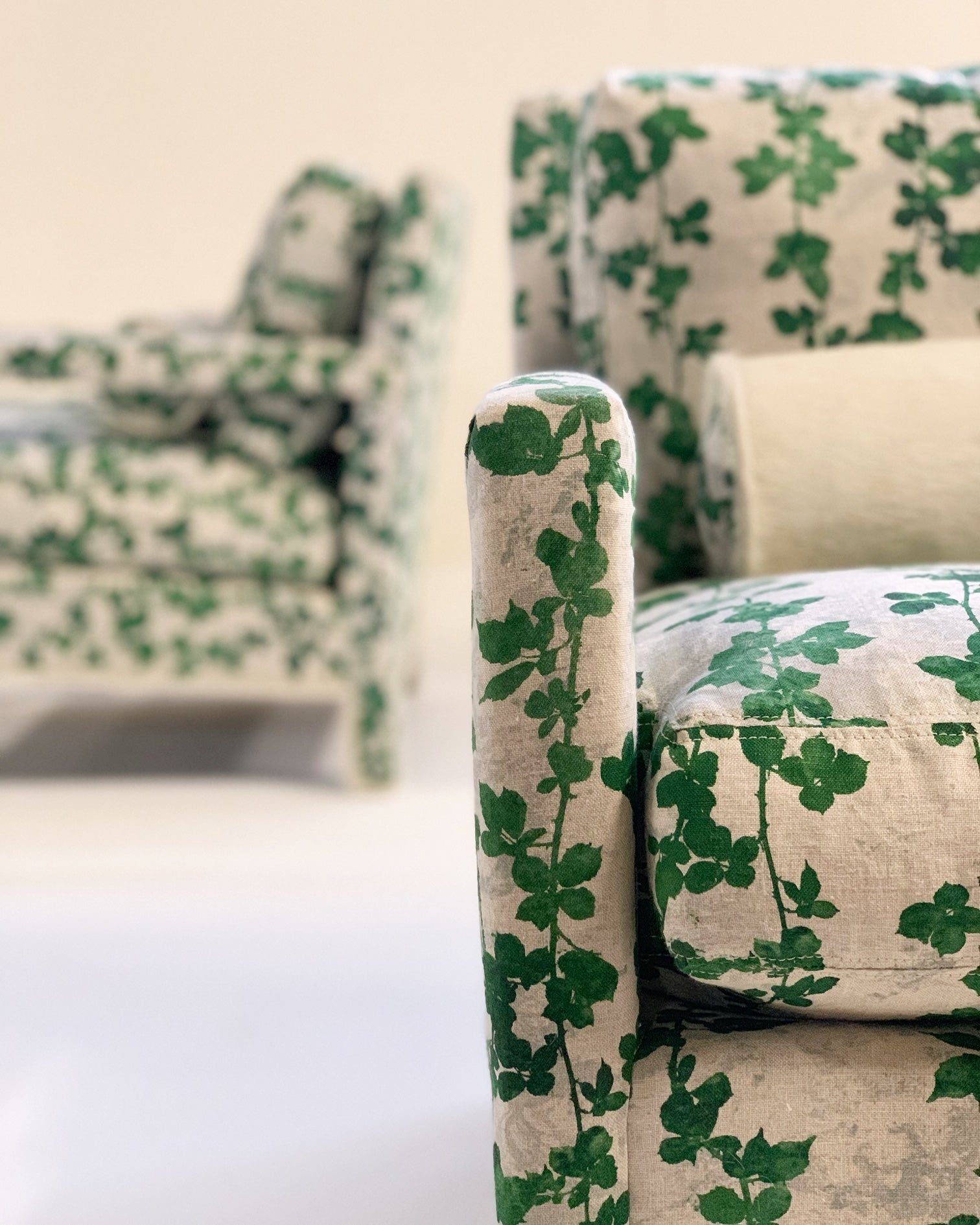 Milo Baughman Style Parsons Chairs in "Brambles" - FORSYTH