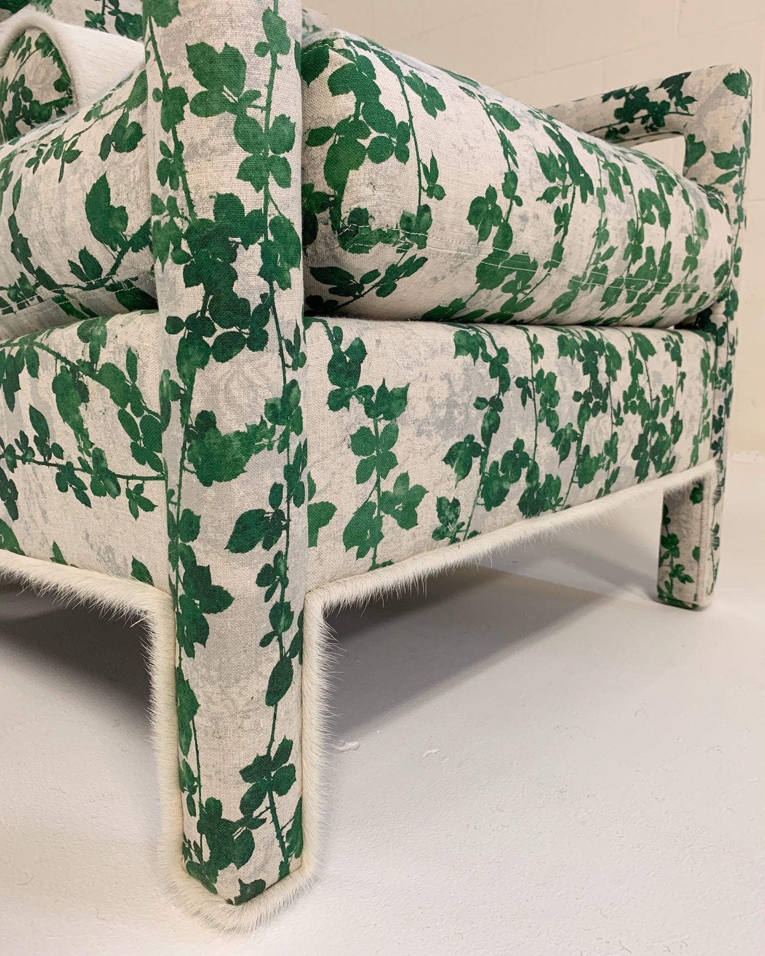 Milo Baughman Style Parsons Chairs in "Brambles" - FORSYTH