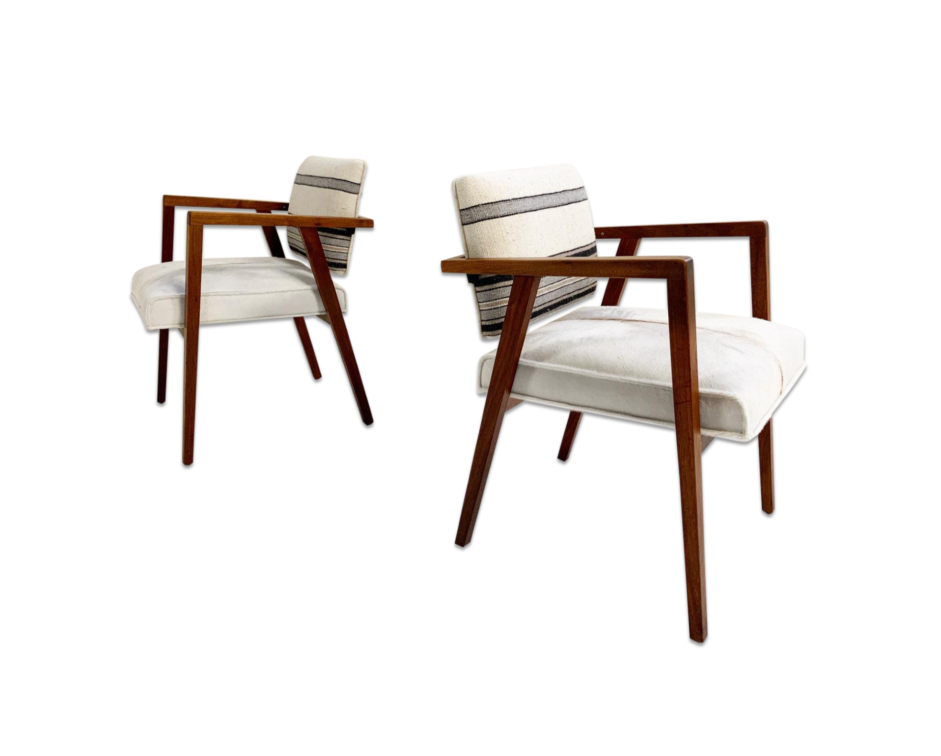Model 48 Chairs in Calfskin and Isabel Marant Silk Wool, pair - FORSYTH