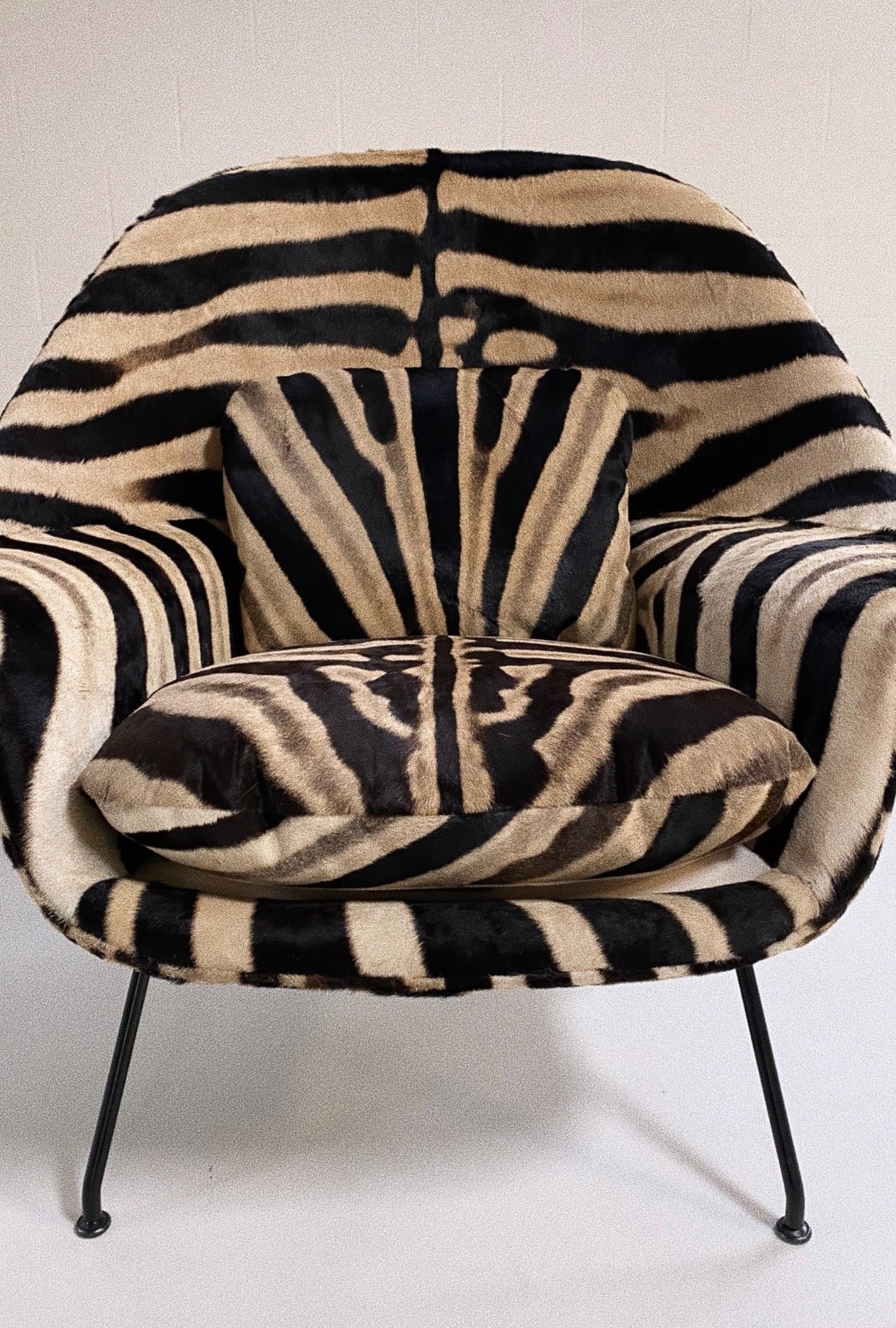 Bespoke Womb Chair and Ottoman in Zebra Hide