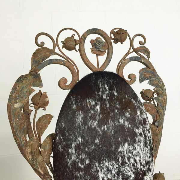 Iron Garden Chairs in Brazilian Cowhide - FORSYTH