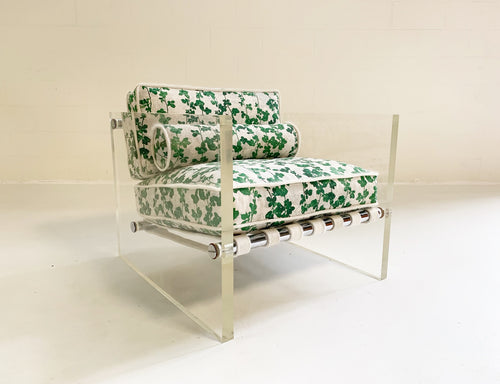 Lucite Slab Lounge Chair in "Brambles" - FORSYTH